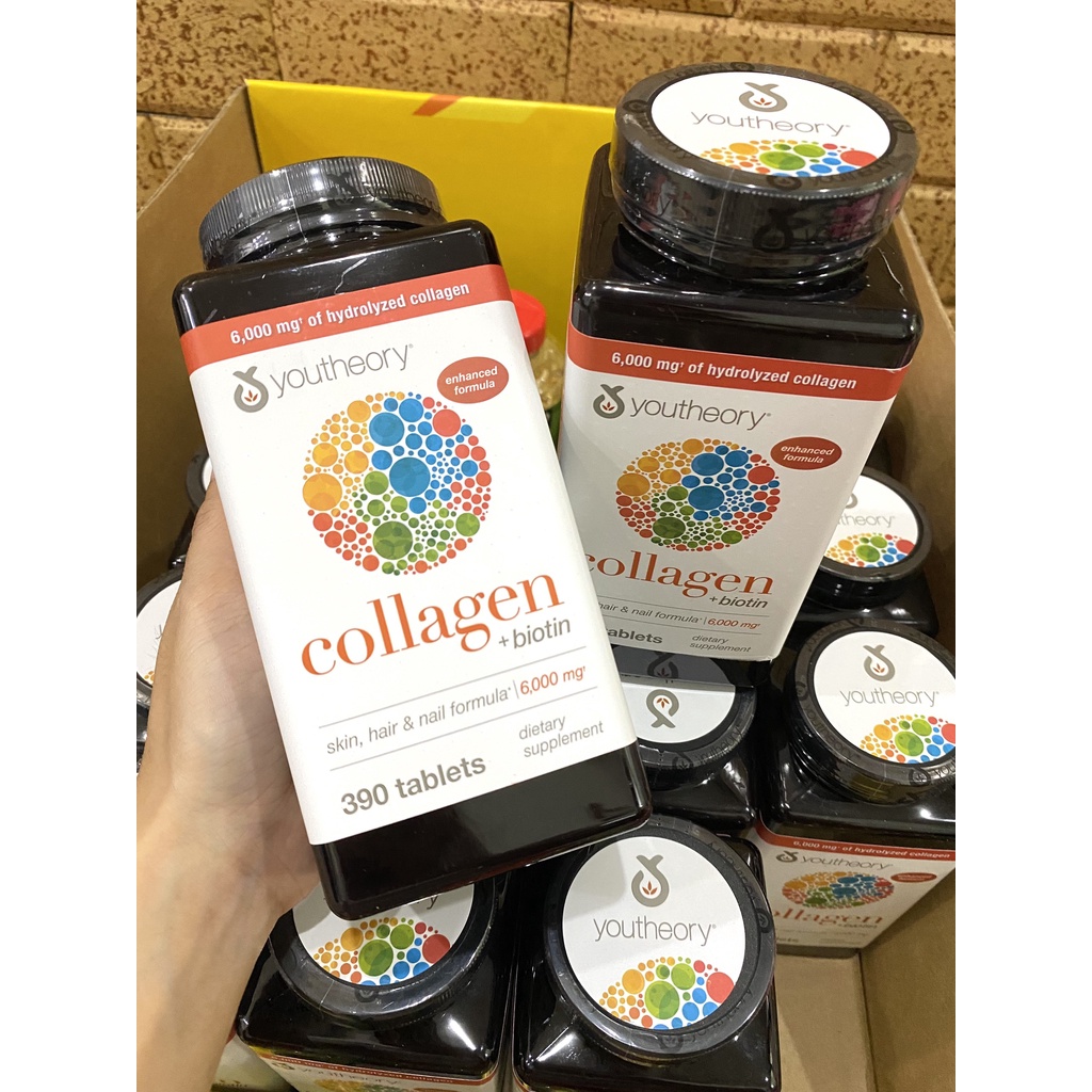 Viên uống bổ sung Collagen + Biotin Youtheory (Collagen Type 1-2-3) - Hộp 390 viên