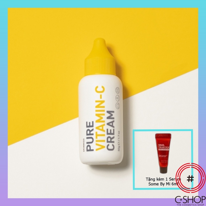 /Tặng kèm Some by mi sample/Kem Dưỡng Trắng Da SKINMISO PURE VITAMIN-C CREAM_Mỹ phẩm Hàn Quốc chính hãng