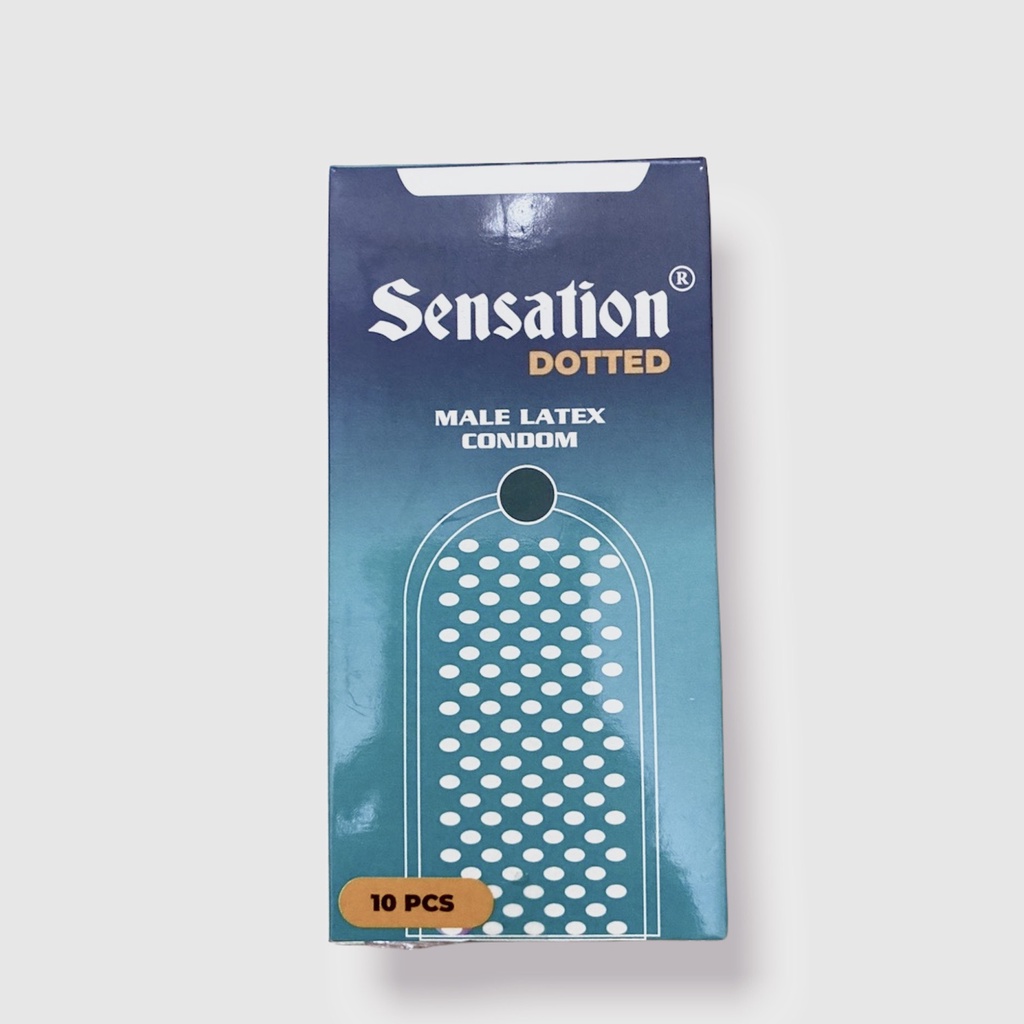 Bao cao su Sensation Dotted, bao cao su gân gai nhỏ, kéo dài thời gian yêu, tạo cảm giác mới lạ, hộp 10 bcs
