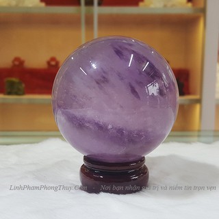 QUẢ CẦU THẠCH ANH TÍM 7-8CM