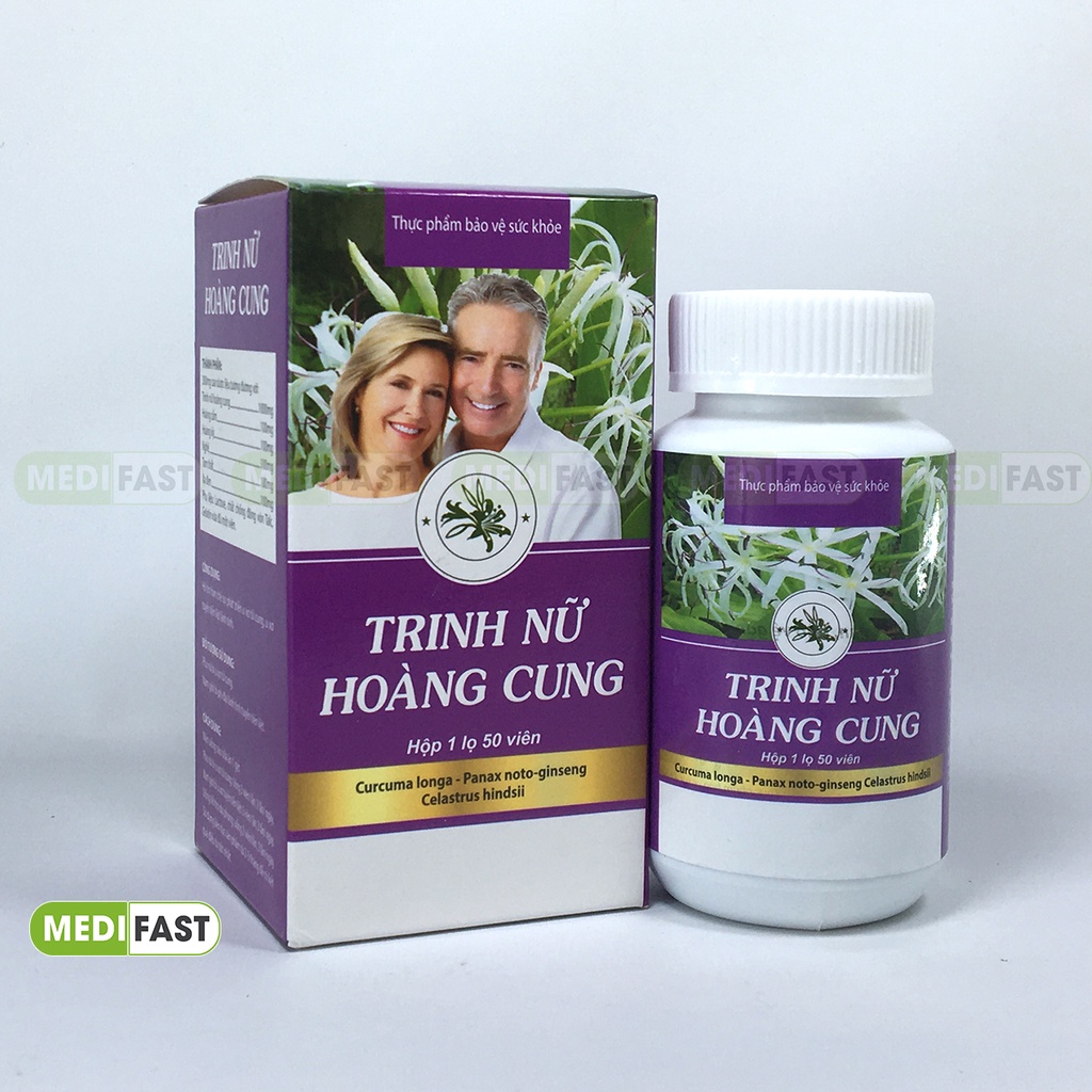 Giảm u xơ tử cung, tuyến vú phì đại tiền liệt tuyến - Trinh nữ hoàng cung Hộp 50 viên, có thêm tam thất, xạ đen