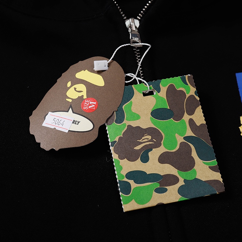 Áo hoodie cotton unisex in hoạ tiết phong cách BAPE thời trang