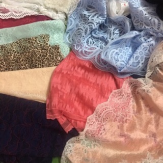 Set vải ren may đồ lót/ bralette (12 khúc, kèm thun, khoen móc)