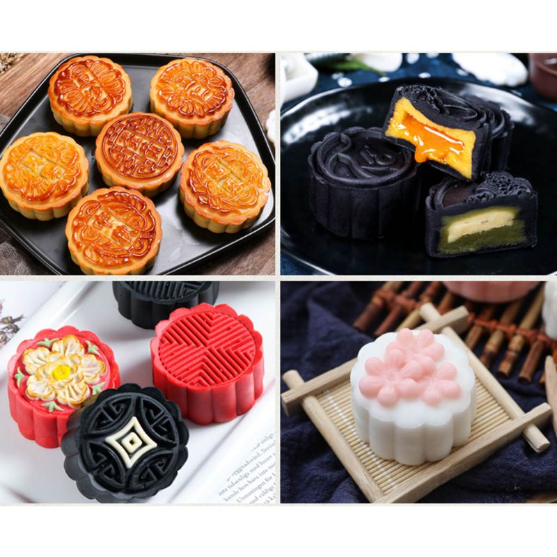 Khuôn Nhựa Làm Bánh Trung Thu 4 Ngăn Tiện Dụng