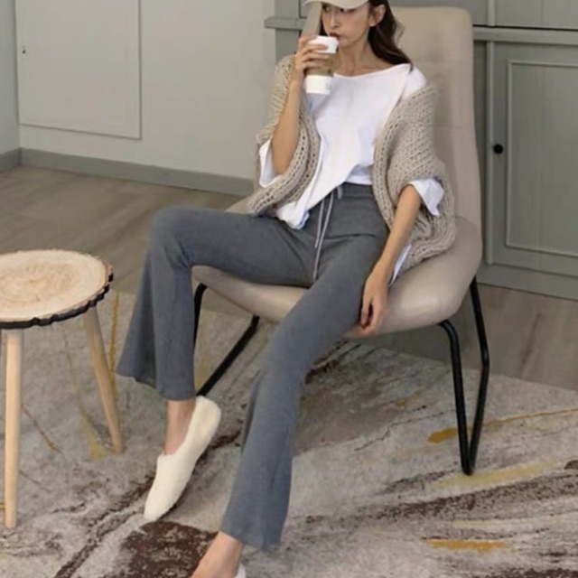 Quần ống loe thun gân rút eo - ord | BigBuy360 - bigbuy360.vn