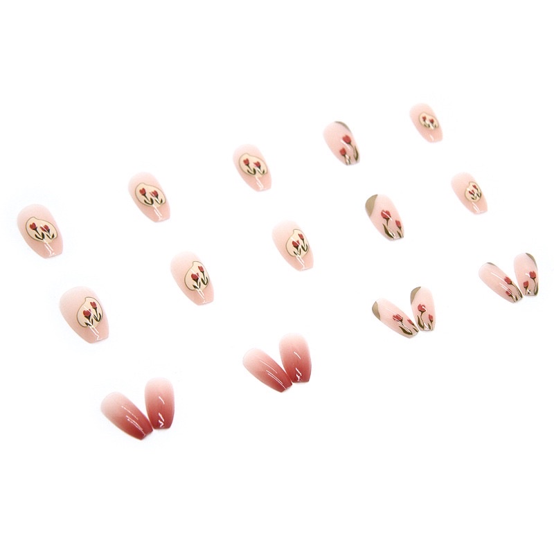 Set 24 móng giả D377 dáng móng dài ( Tặng kèm keo và dũa )