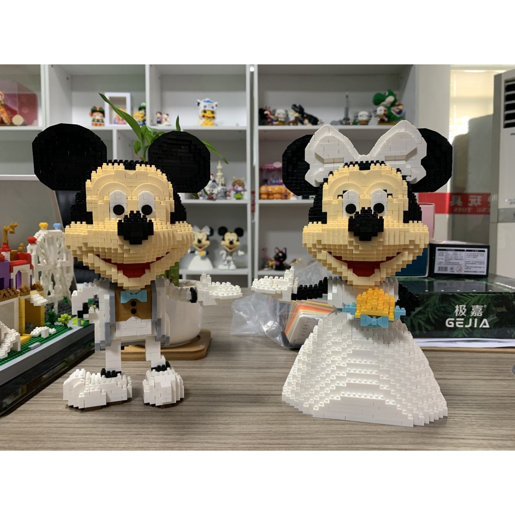 Hoạt Hình Bộ Đồ Chơi Lắp Ráp Mô Hình Chuột mickey minnie Dễ Thương