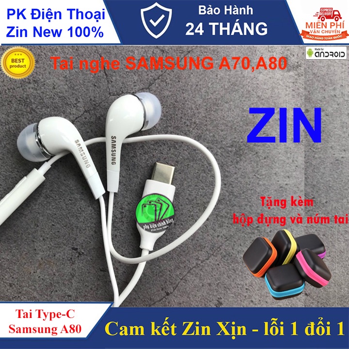 Tai nghe SAMSUNG A70, A80 (chân cắm Type - C) Chính hãng - Tặng kèm dây quấn bảo vệ