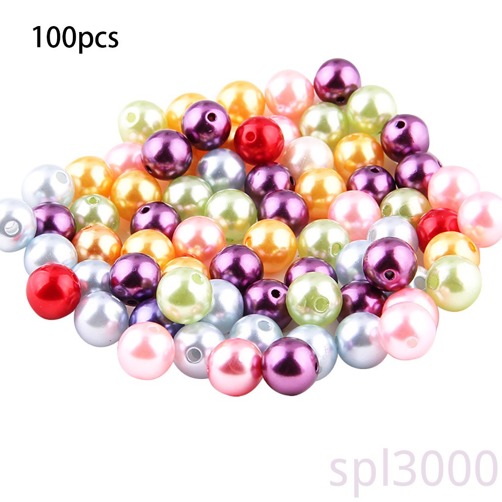 Set 100 Hạt Ngọc Trai Nhân Tạo Màu Ngẫu Nhiên Dùng Làm Trang Sức