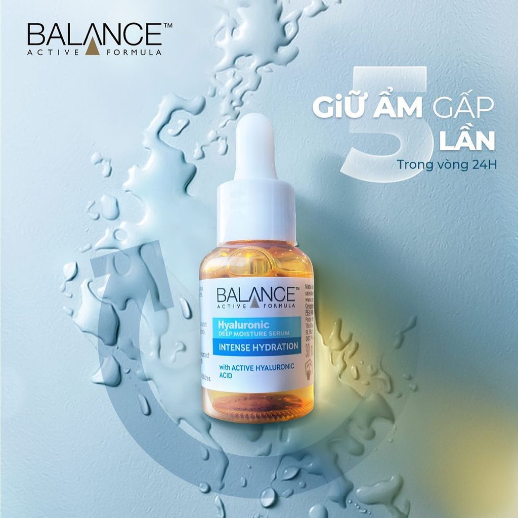 Serum Balance Active Formula Hyaluronic Deep Moisturizing 30ml - Cấp Nước Dưỡng Ẩm, Hạn Chế Tiết Dầu