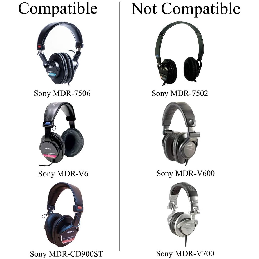Bộ 2 miếng đệm tai nghe chụp tai Mdr-7506 / Mdr-V6 / Mdr-V7 / Mdr-Cd900St