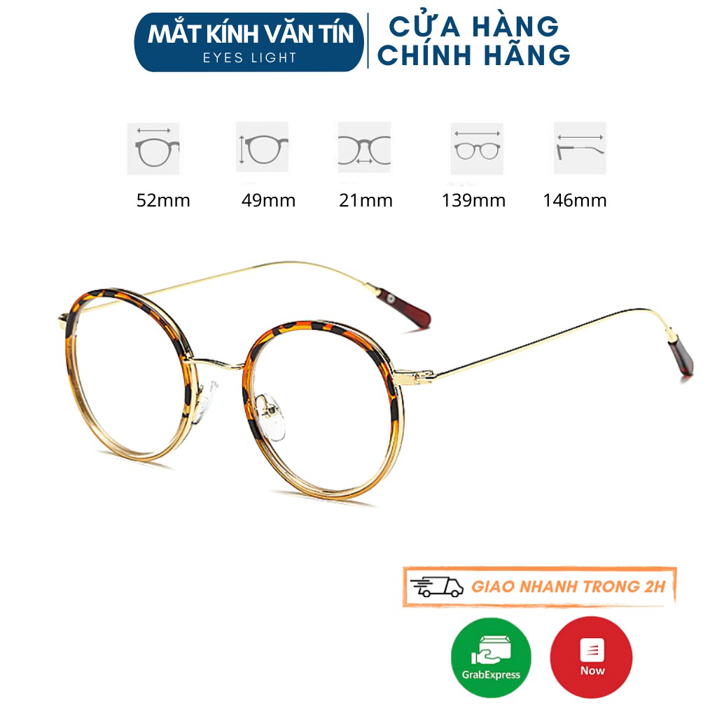 Gọng kính cận Eyes Light T557 mắt kính nữ tròn càng kim loại cao cấp không gỉ | BigBuy360 - bigbuy360.vn