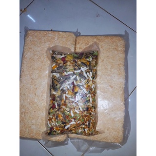 combo đồ dùng cho hamster (mùn cưa 2kg+ thức ăn 400g)