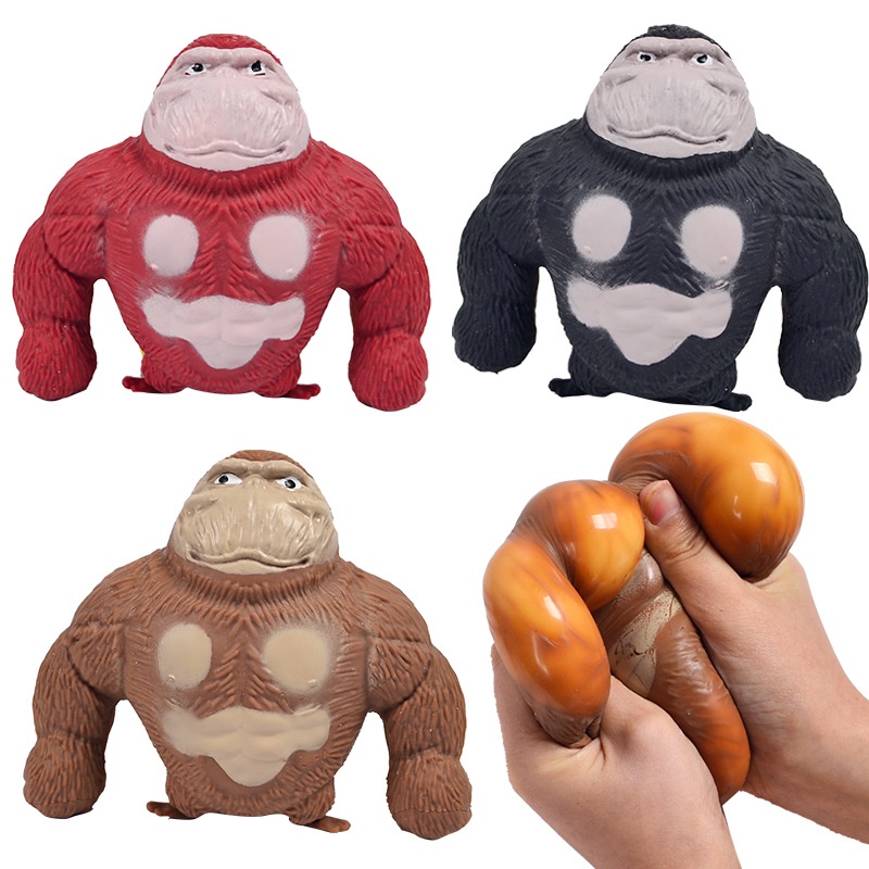 Gamma Baby-Gorilla Figure Toys, Stretch Gorilla Stress Relief Toys, Latex Monkey Gorilla Toys Jungle Animal Figurines for Kids for Kids, Release Anxiety and Stress Knead Sand Toy