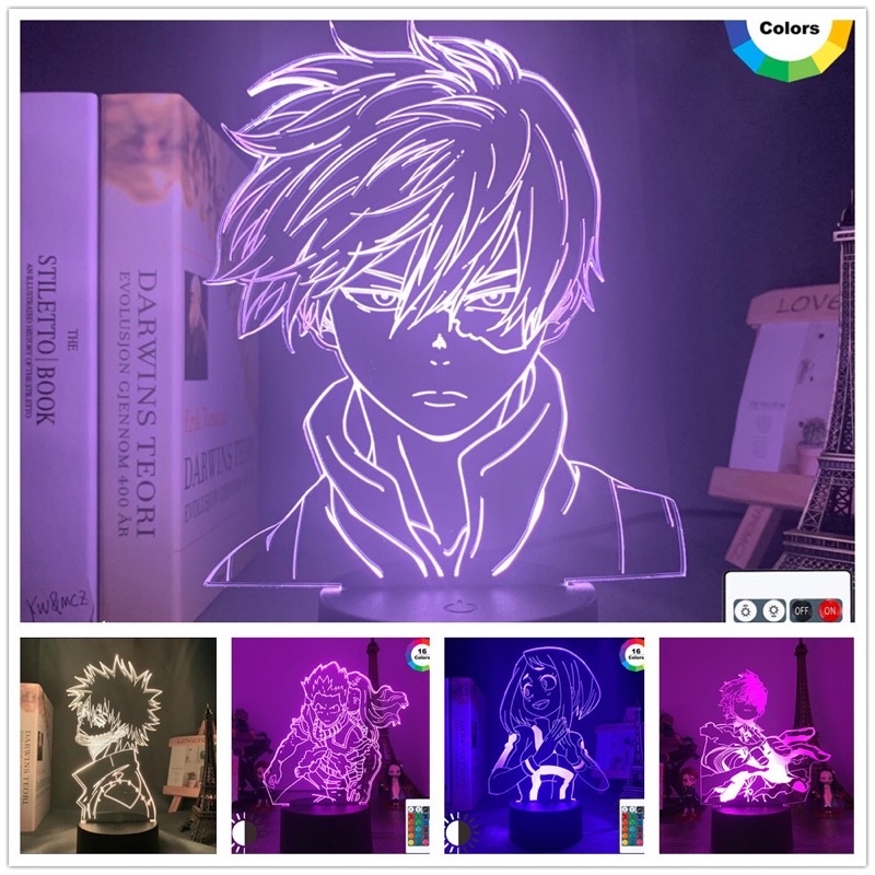 Đèn Led Anime My Hero Academia Shoto Todoroki Face, Đèn Led 16 Màu Hình Nhân Vật Hoạt Hình, Đèn Ngủ Led 3d, Đèn Để Bàn