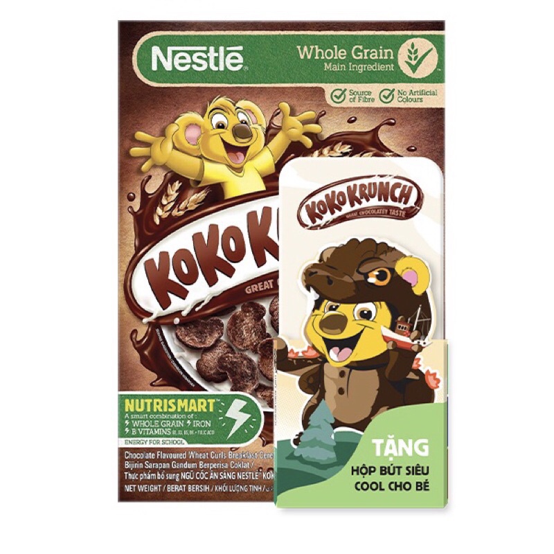 Ngũ cốc ăn sáng Nestlé Koko Krunch DUO vị socola đen trắng 330gr /Koko thường 330gr kèm hộp bút