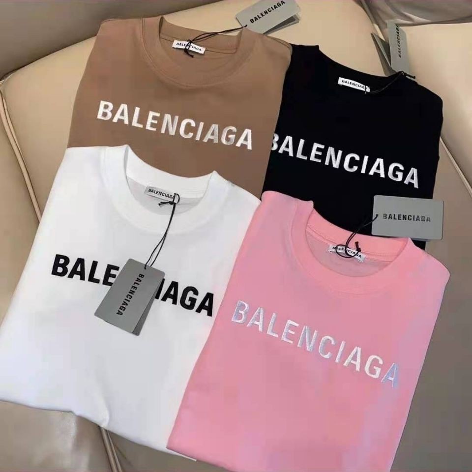 Áo Thun Cotton Ngắn Tay In Chữ BALENCIAGA Cá Tính Thời Trang Cho Nam Nữ