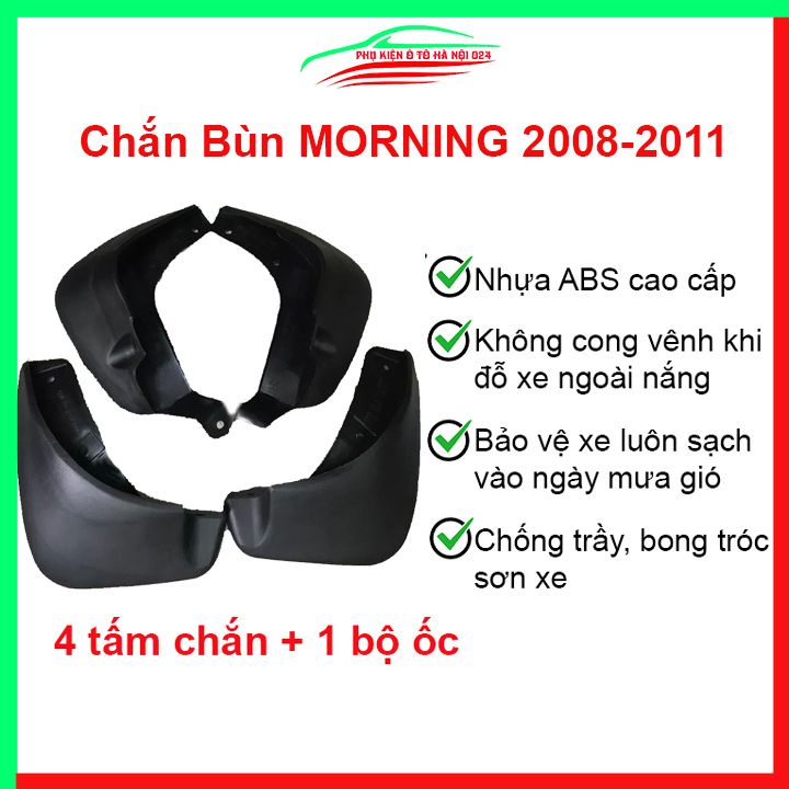 Bộ 4 chắn bùn Morning 2008-2011 chuẩn theo xe