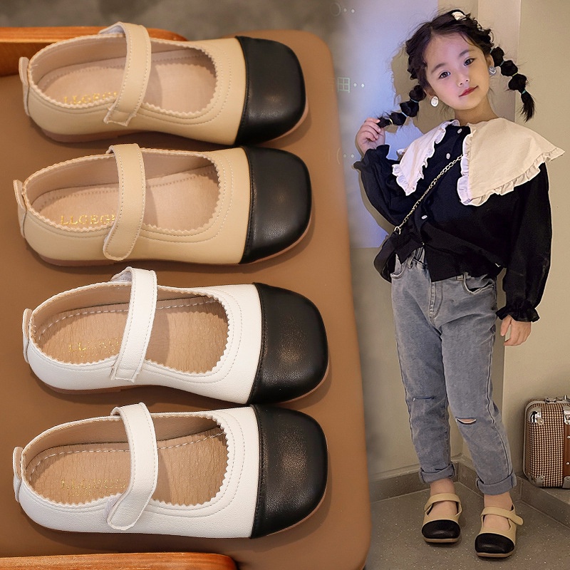 Giày búp bê đế mềm phong cách Retro Nhật Bản xinh xắn dành cho bé gái 1-9 tuổi