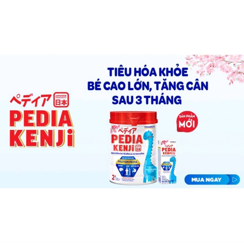 Sữa bột Vinamilk Pedia Kenji 2+ 850g với công thức chuyên biệt PROTEIN dễ tiêu hóa hấp thu,giúp trẻ ăn ngon