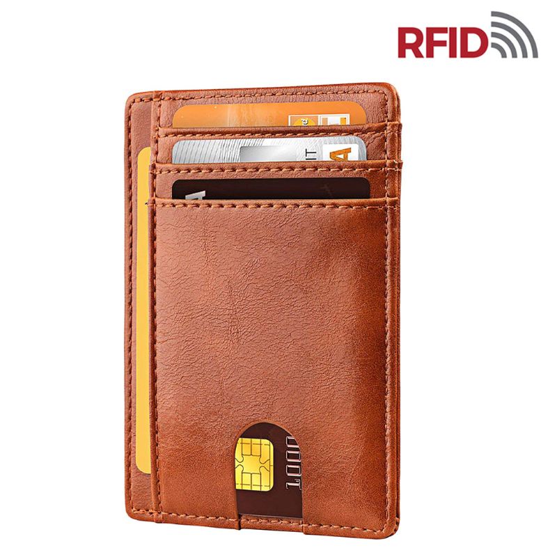 Youyo Ví Da Đựng Thẻ RFID Bỏ Túi Trước Tối Giản Cho Nam Nữ