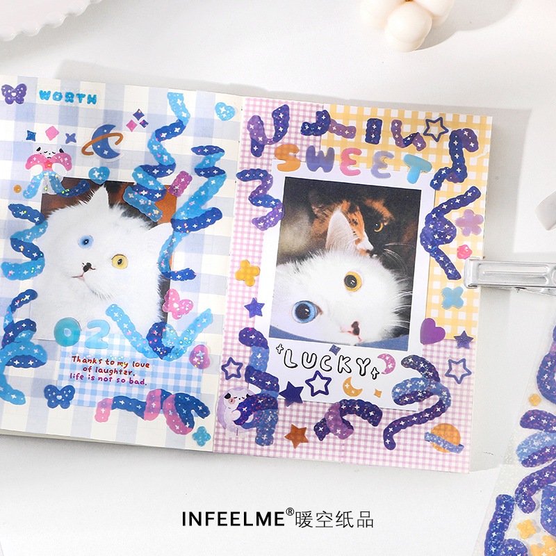 Nhãn Dán Infeel.Me Trang Trí Sổ Lưu Niệm Hình Mèo Dễ Thương
