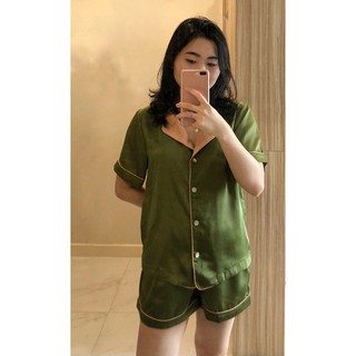 Pijama lụa ngắn tay