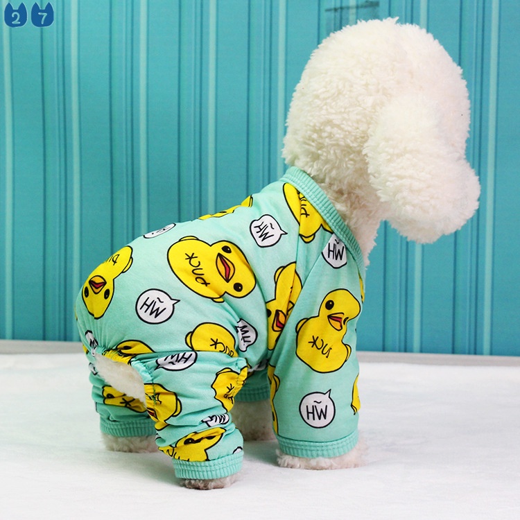 {27Pets} Quần Áo Ngủ Bốn Chân Hoạt Hình Teddy Bomei