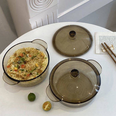 INS Hàn Quốc trà gió màu kính đôi tai băng Cổng bát bong bóng với lò vi sóng nhà nhiệt độ cao lớn bát canh lò mục đích đ