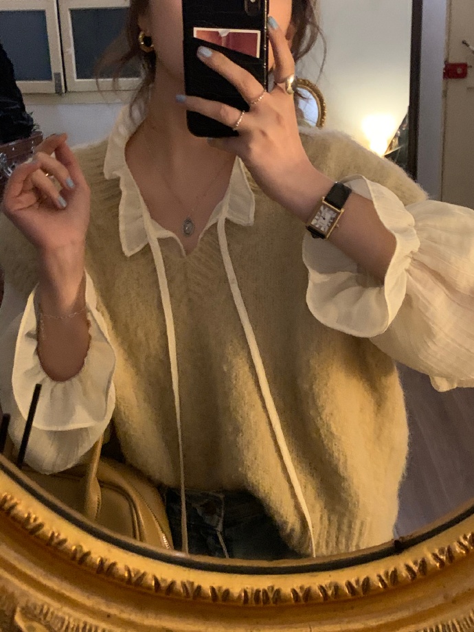 Áo Sơ Mi Chiffon Tay Dài Dáng Rộng Phong Cách Hàn Quốc Thời Trang Xinh Xắn Cho Nữ