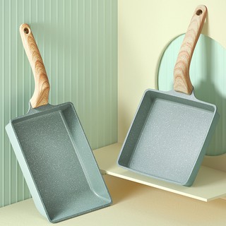 Chảo đá vuông Mint cán gỗ chống dính