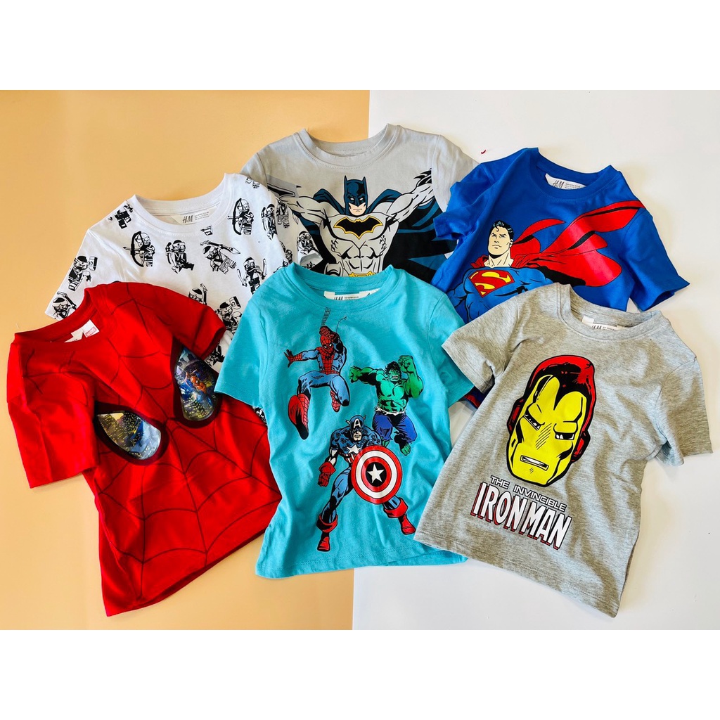 Bảng màu 1 - Áo cotton HM siêu nhân nhiều hình BT 2-10y