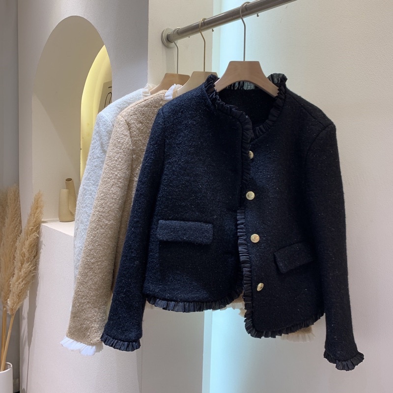 Áo tweed dạ tiểu thư bèo cao cấp