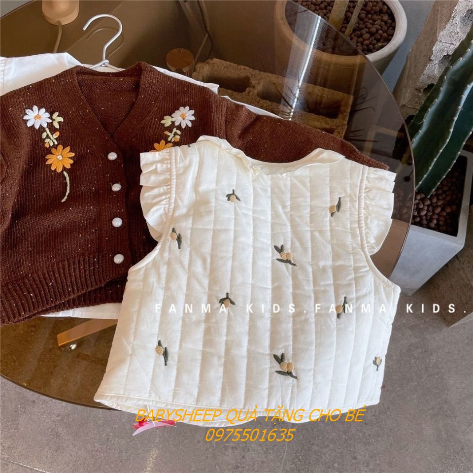 Áo Khoác Dày Lót Nỉ Giữ Ấm Mùa Thu Đông Thêu Oliu Phong Cách Phương Tây Mới Dành Cho Bé Gái