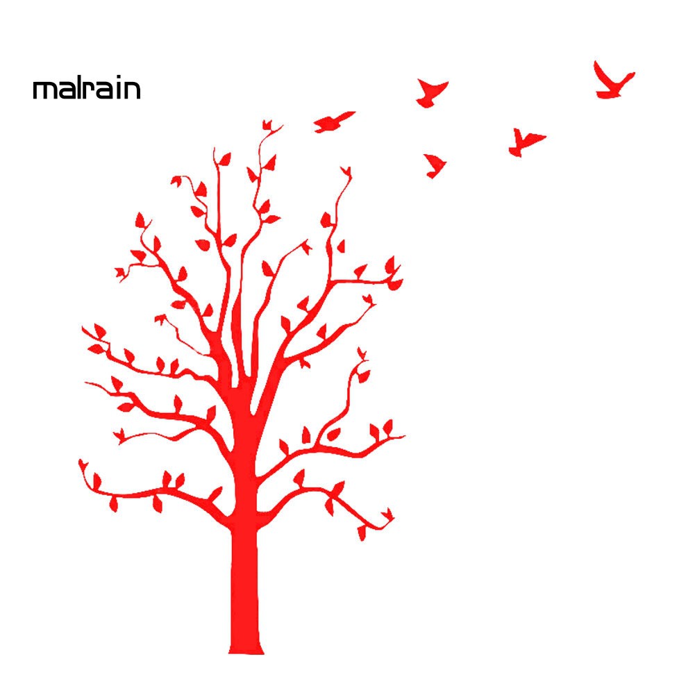 Sticker dán trang trí xe hơi hình đàn chim và cây xanh phản quang tiện dụng