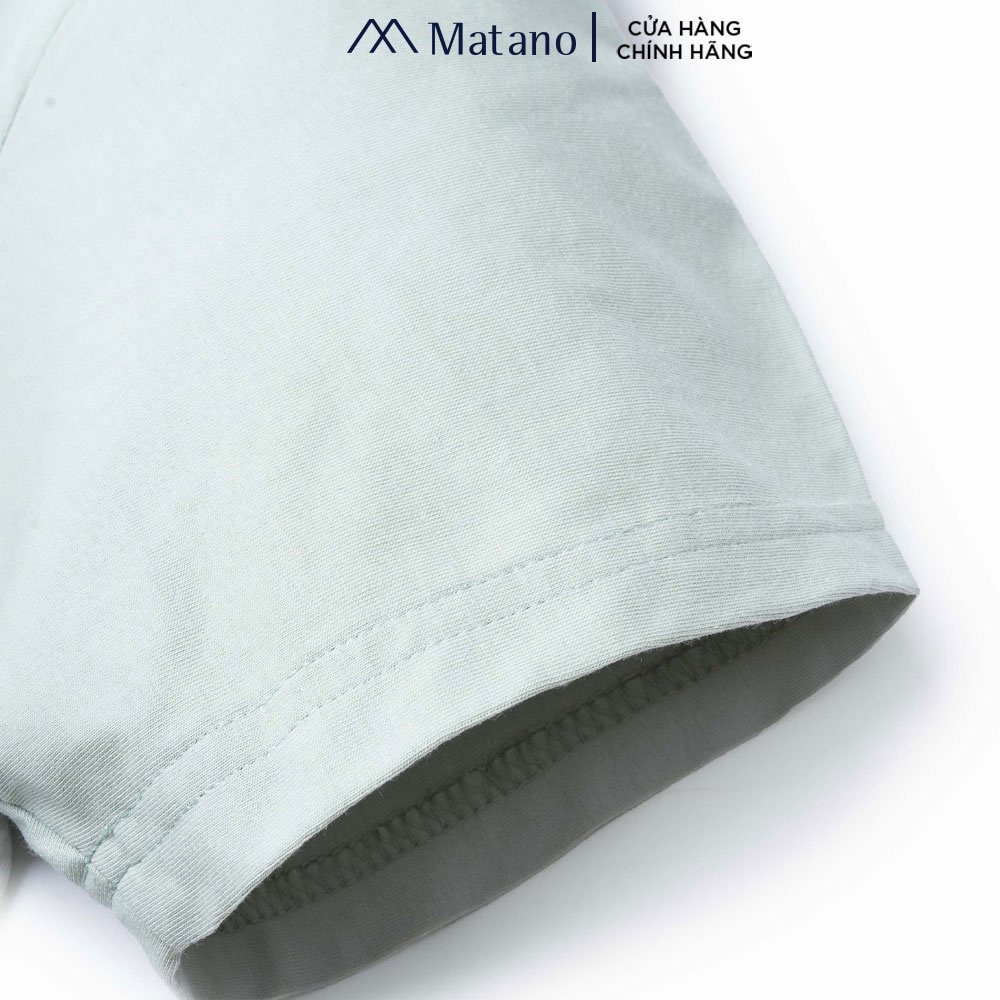 Áo thun nam cổ tròn ngắn tay MATANO AT082 phông in sọc ngang, vải cotton thấm mồ hôi, thoáng mát, co giãn thoải mái