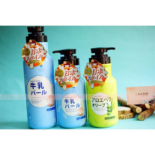 Sữa tắm Chiết Xuất Sữa Bò Và Ngọc Trai HASI KOKESHI WHITE & PURE SPA SHOWER MILK WITH COW MILK AND PEARL EXTRACT