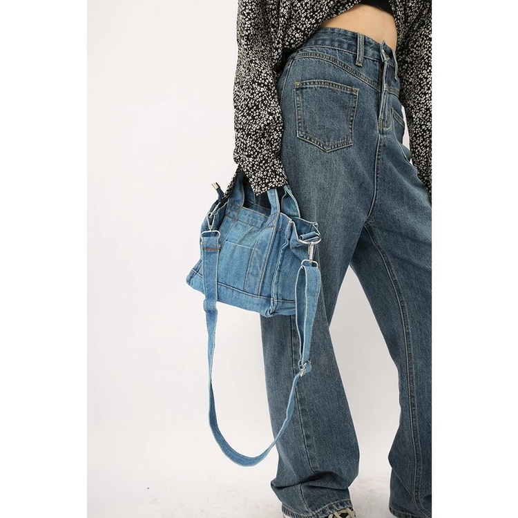 Túi Đeo Chéo Bằng Vải Jean Thời Trang Mùa Hè Sành Điệu Cho Nữ