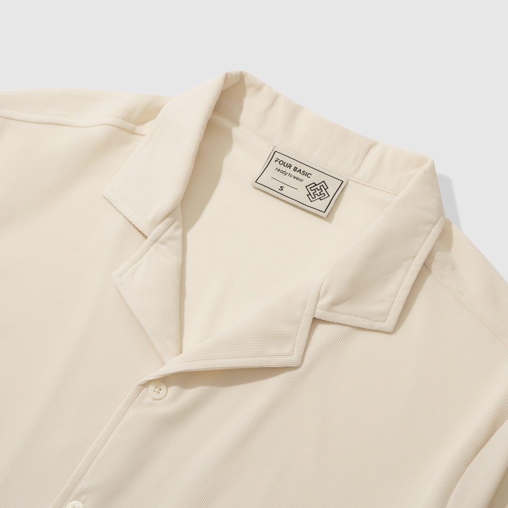 Áo sơ mi nam trơn tay lỡ form rộng, somi trơn tay ngắn Hàn Quốc vải mịn chống nhăn Four Basic SM01