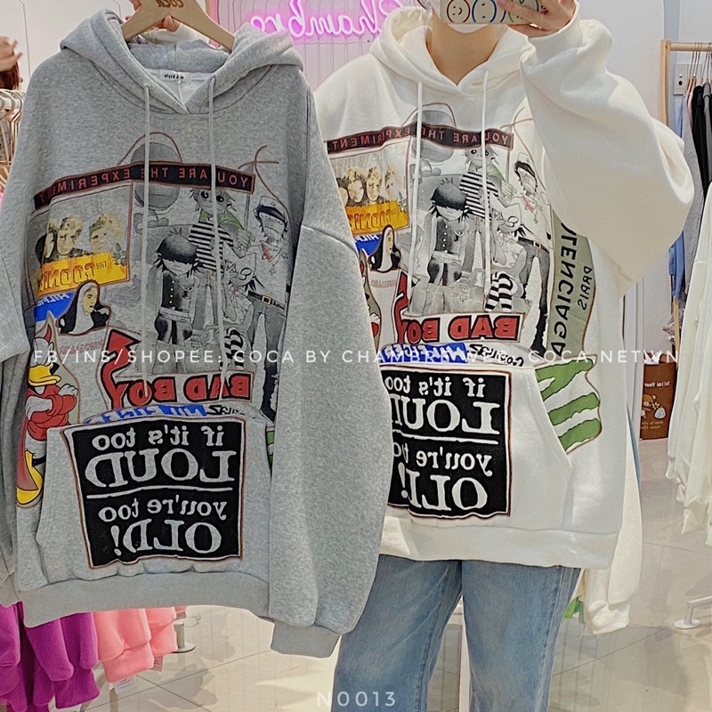 [N0013]🎯 Áo HOODIE unisex nỉ bông dày cá tính BAD BOY form rộng (Có sẵn/ảnh thật) | BigBuy360 - bigbuy360.vn
