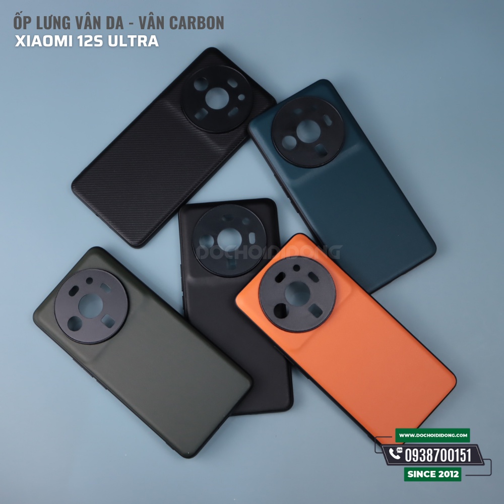 Ốp lưng vân da - vân carbon cho Xiaomi 12S Ultra