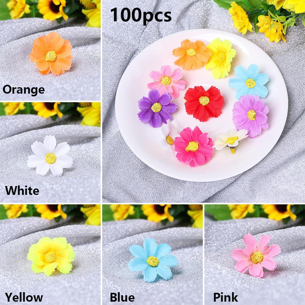 HECCEH Set 100 Bông Hoa Giả Trang Trí Tiệc Cưới