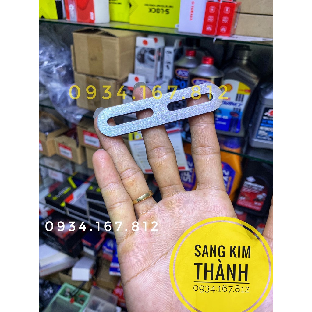 Pad Inox Lắp Đèn L4, L4x, Bi mini Xe WAVE ALPHA Tại Vị Trí Tay Thắng