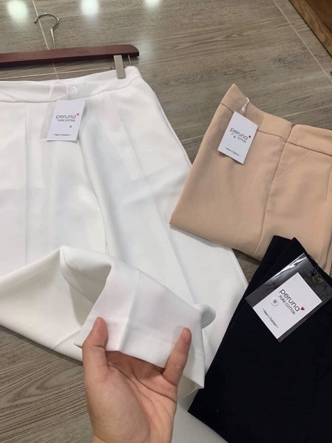 Quần ống rộng suông khoá sườn