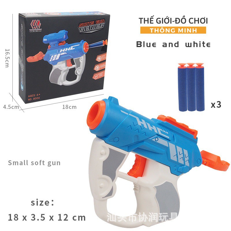 Đồ chơi Nerf cao cấp bản Short phóng thanh mút nhỏ gọn