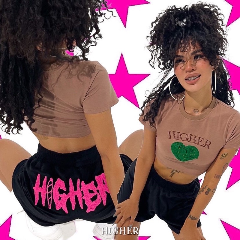 Áo Thun Nữ Ngắn Higher Babe Croptop - Brown