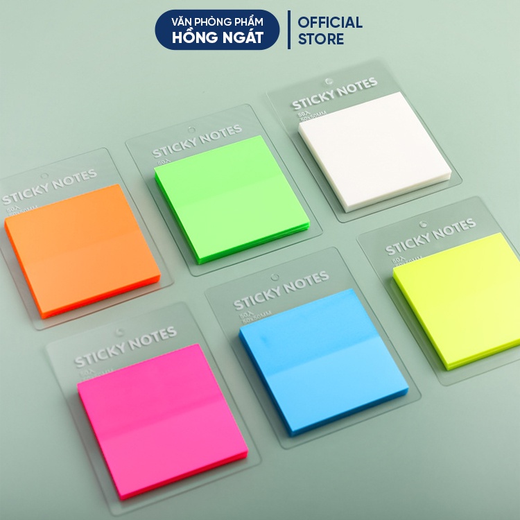 Giấy note trong suốt nhiều màu, giấy ghi nhớ dễ thương cute nhỏ gọn 50 tờ đồ dùng học tập văn phòng phẩm GN09