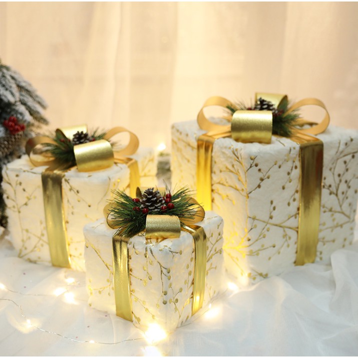 Bộ hộp quà trang trí Giáng sinh luxury - combo 3 hộp