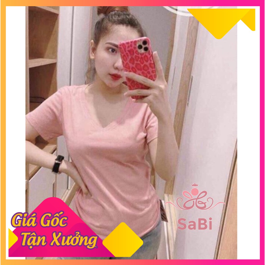 [VIDEO THẬT] Áo thun GAP tay ngắn cổ tim hot 2020 FREE SIZE 40 - 65KG - Áo phông nữ giấy SABI SHOP