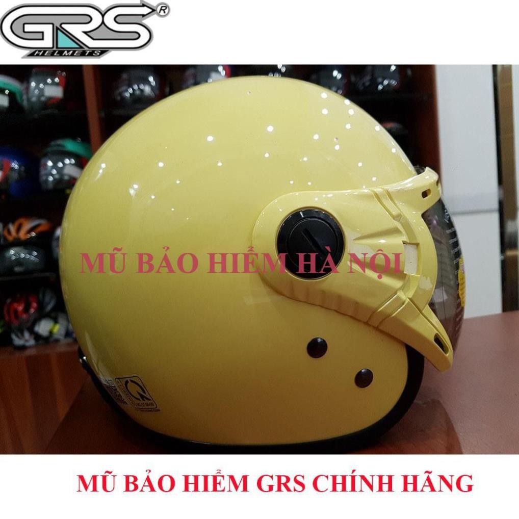 [ SHOPEE ] MŨ BẢO HIỂM 3/4 ĐẦU GRS CHÍNH HÃNG - A368 KÍNH-Vàng